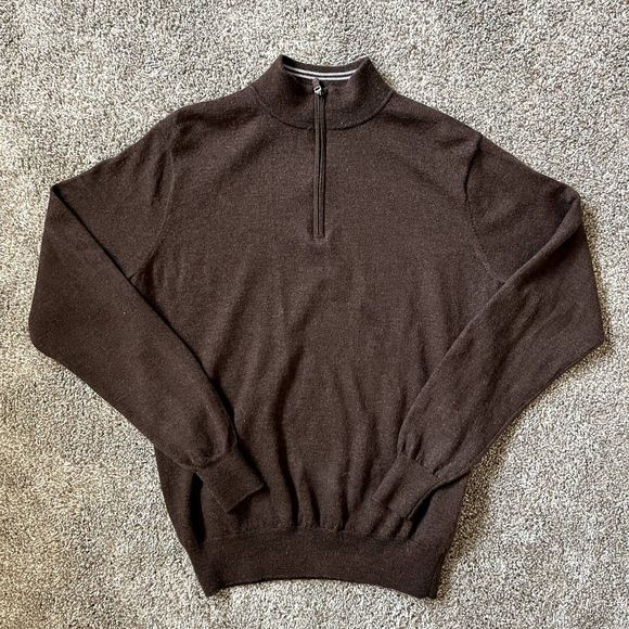 Peter Millar Men's 1/4 Zip Merino Wool Sweater Size Large - Picture 2 of 6